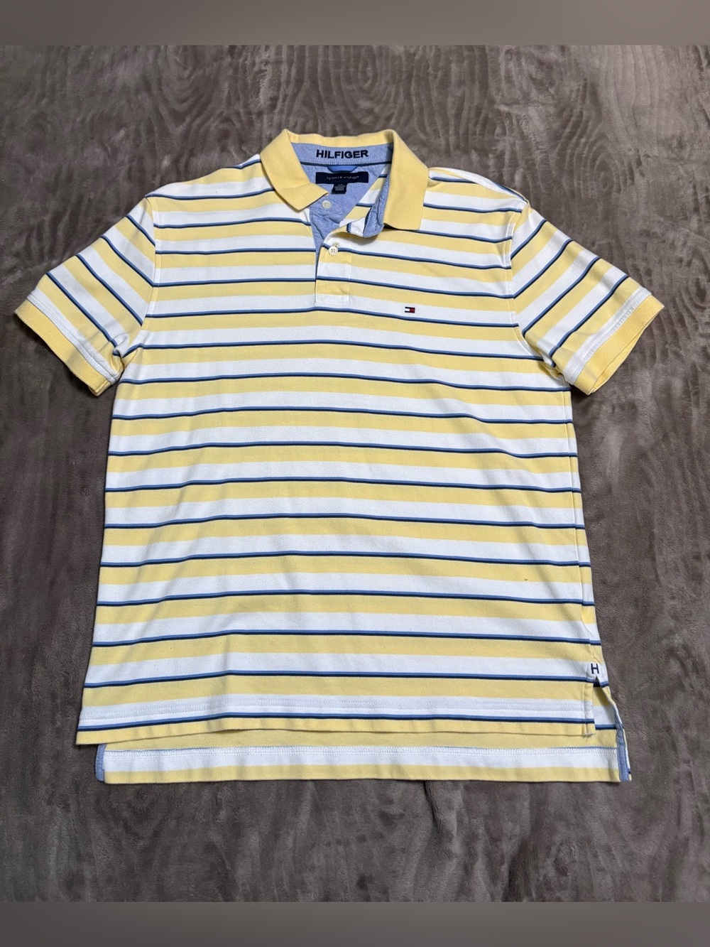 Tommy Hilfiger Yellow & White Striped Polo